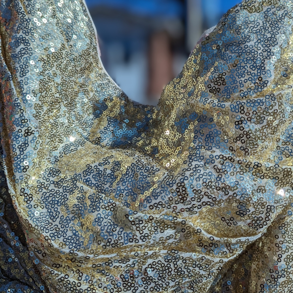 Gold Sequin long dress